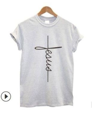 Unisex Vertical Jesus Cross Religious  T-shirt