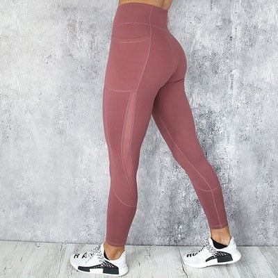 Sport Yoga Pants / Leggings with Pocket - Red Yoga Pants / Length- 88cm/34.6in, Waist- 62cm/24.4in