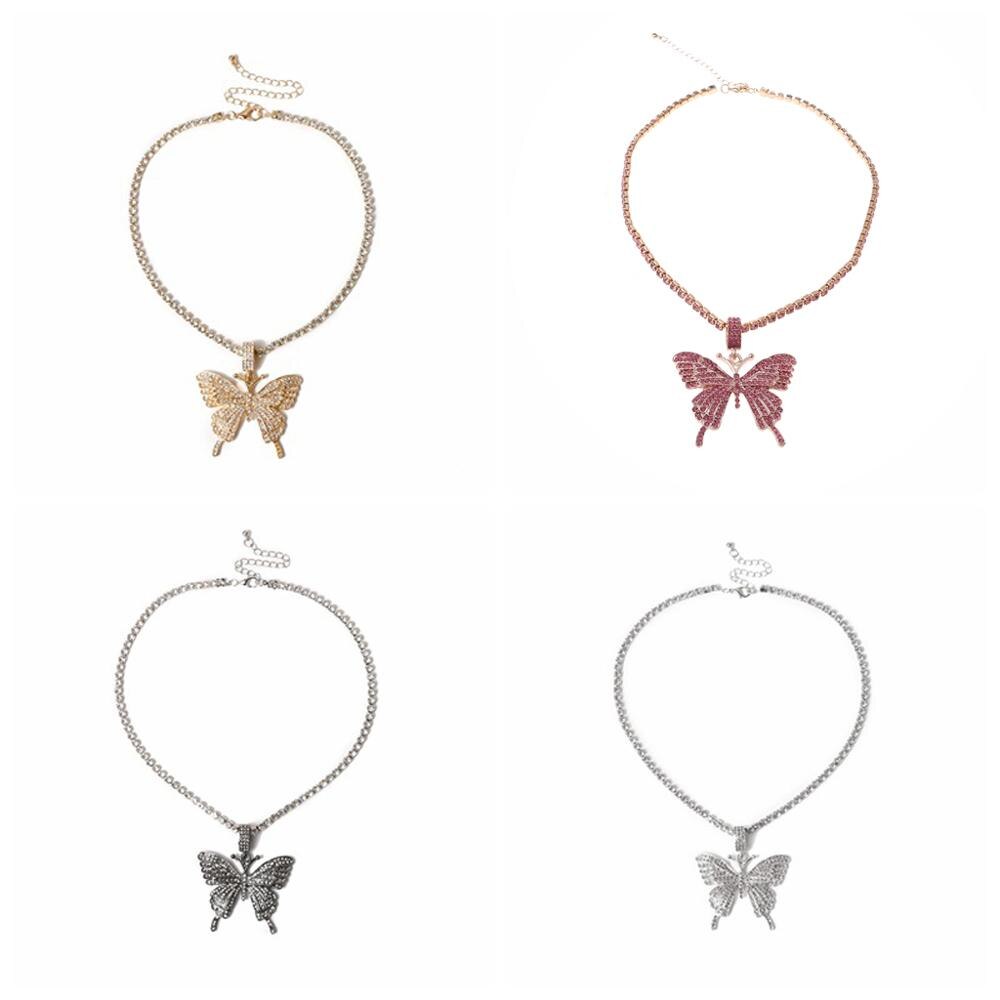 Sparkling & Iced Out Crystal Butterfly Pendant