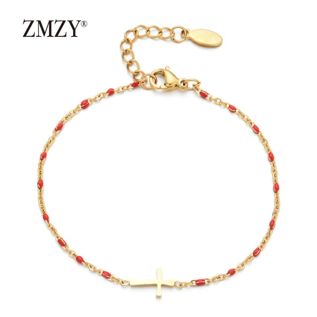 Boho Thin Style Christian Bracelet - red