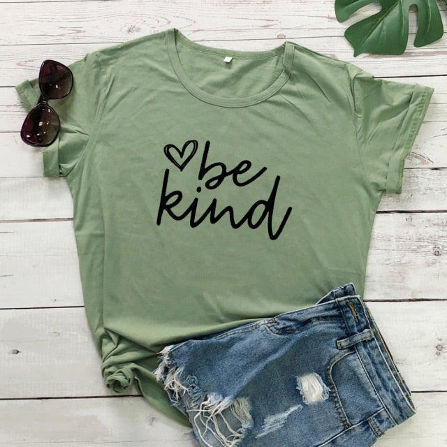 Be Kind Heart Scripture Women’s T-shirt - olive-black text / M / China - olive-black text / S / China - olive-black text / XXXL / China - olive-black text / XXL / China - olive-black text / XL / China - olive-black text / L / China