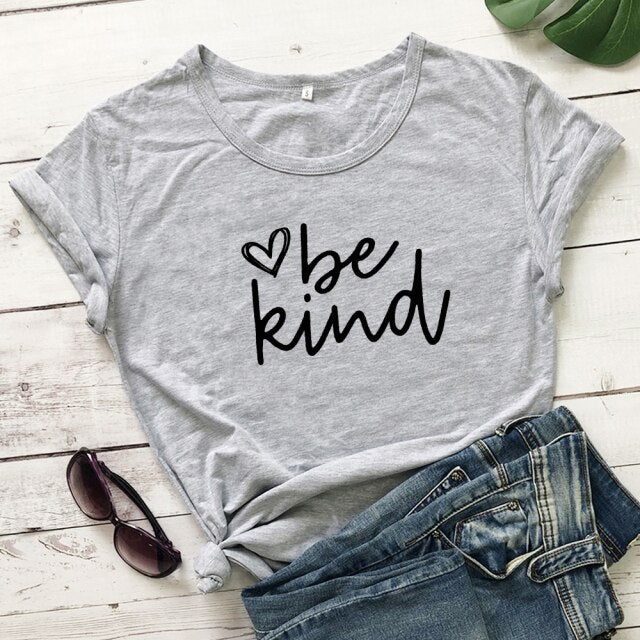 Be Kind Heart Scripture Women’s T-shirt - gray-black text / M / China - gray-black text / S / China - gray-black text / XXXL / China - gray-black text / XXL / China - gray-black text / XL / China - gray-black text / L / China