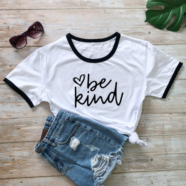 Be Kind Heart Scripture Women’s T-shirt - black edge-black txt / XXXL / China - black edge-black txt / XXL / China - black edge-black txt / XL / China - black edge-black txt / L / China - black edge-black txt / M / China - black edge-black txt / S / China