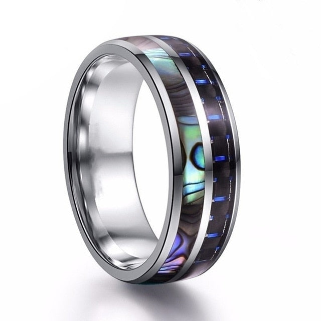 8mm Fashion Luxury Carbide Ring / Wood Inlay - 13 / B - 12 / B - 11 / B - 6 / B - 10 / B - 9 / B - 8 / B