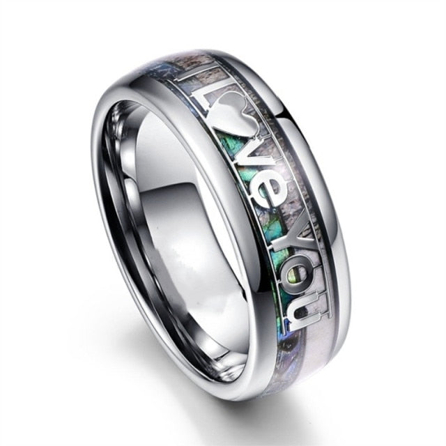 8mm Fashion Luxury Carbide Ring / Wood Inlay - 13 / D - 12 / D - 11 / D - 6 / D - 10 / D - 9 / D - 8 / D - 7 / D