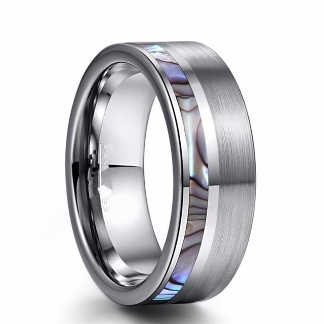 8mm Fashion Luxury Carbide Ring / Wood Inlay - 13 / F - 12 / F - 11 / F - 6 / F - 10 / F - 9 / F - 8 / F - 7 / F