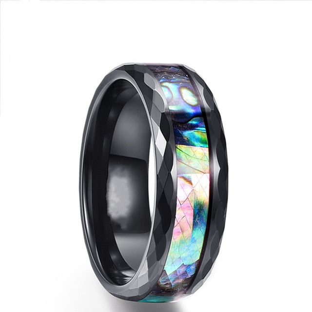 8mm Fashion Luxury Carbide Ring / Wood Inlay - 13 / G - 12 / G - 11 / G - 6 / G - 10 / G - 9 / G - 8 / G - 7 / G