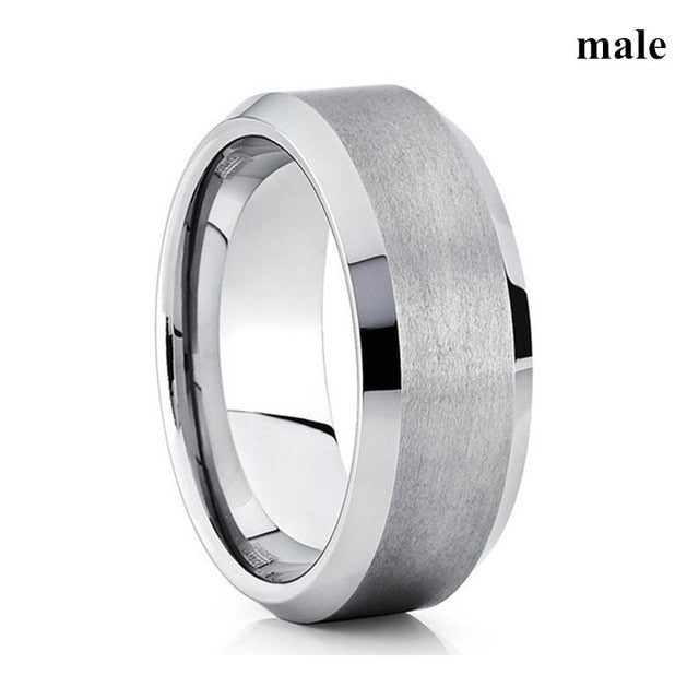 8mm Fashion Luxury Carbide Ring / Wood Inlay