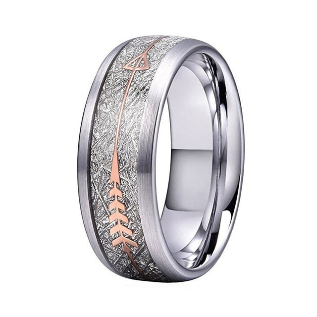 8mm Fashion Luxury Carbide Ring / Wood Inlay