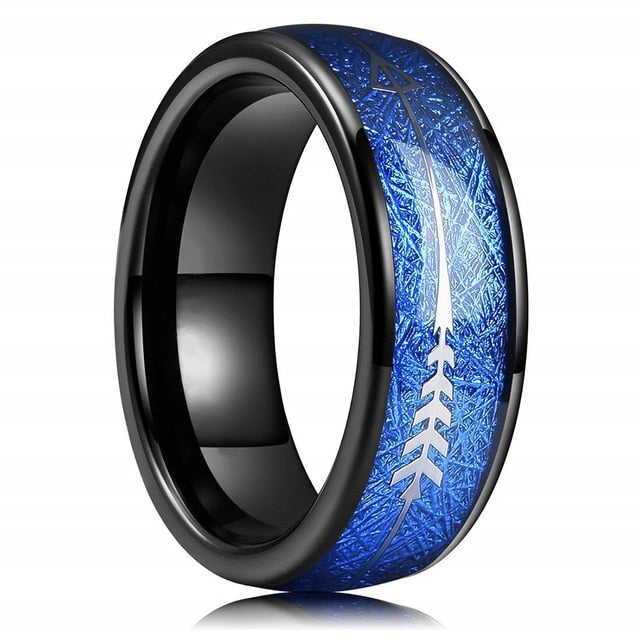 8mm Fashion Luxury Carbide Ring / Wood Inlay