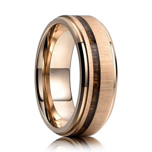 8mm Fashion Luxury Carbide Ring / Wood Inlay - 13 / L - 12 / L - 11 / L - 6 / L - 10 / L - 9 / L - 8 / L - 7 / L