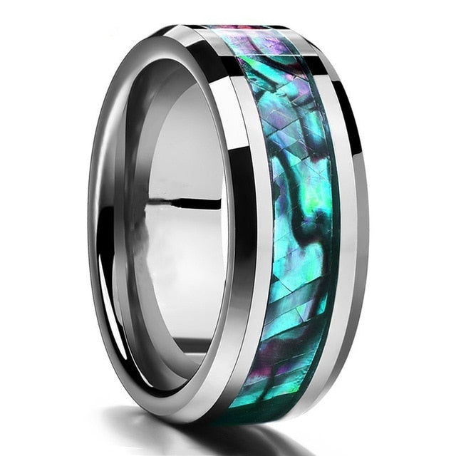 8mm Fashion Luxury Carbide Ring / Wood Inlay - 13 / H - 12 / H - 11 / H - 6 / H - 10 / H - 9 / H - 8 / H - 7 / H