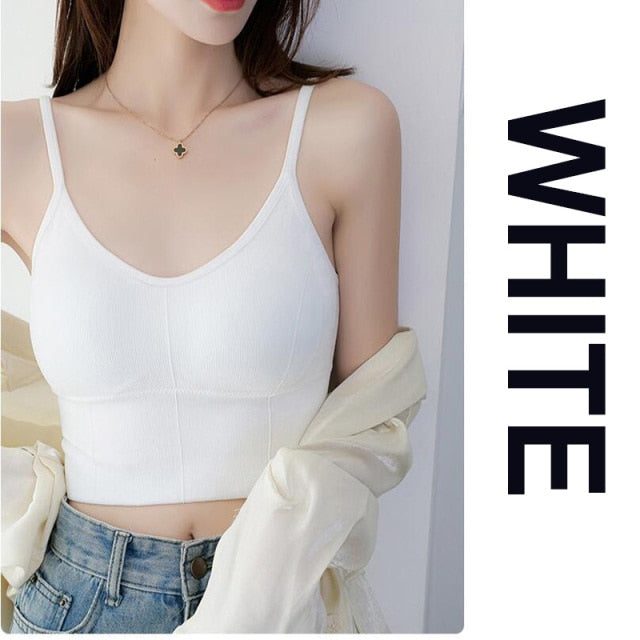 Tank Crop Top - Long Style White / 35-50KG cup ABCD / Russian Federation - Long Style White / 35-50KG cup ABCD / China