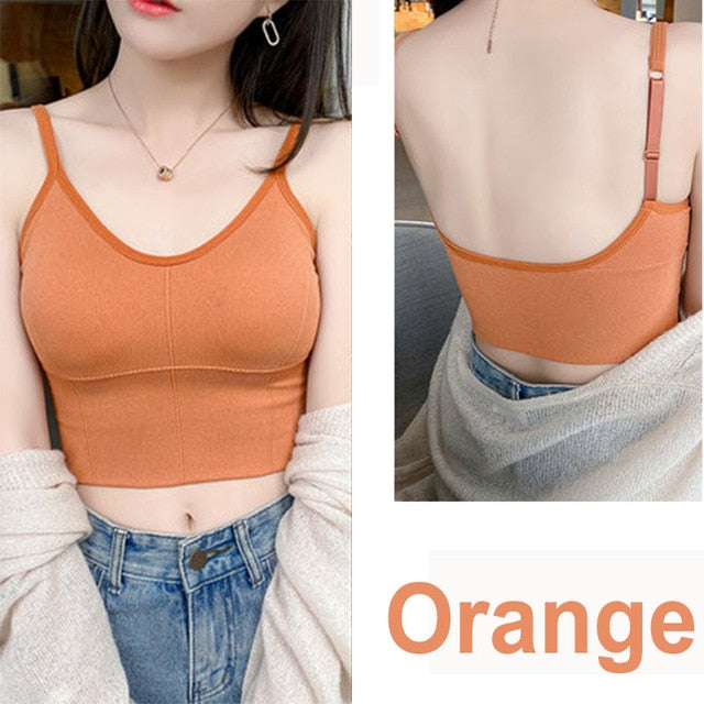 Tank Crop Top - Long Style Orange / 35-50KG cup ABCD / China - Long Style Orange / 35-50KG cup ABCD / Russian Federation