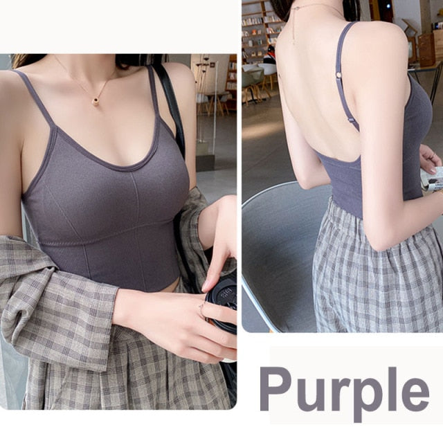 Tank Crop Top - Long Style Purple / 35-50KG cup ABCD / Russian Federation - Long Style Purple / 35-50KG cup ABCD / China