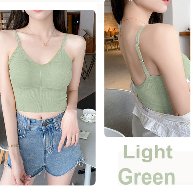 Tank Crop Top - Long Light Green / 35-50KG cup ABCD / China - Long Light Green / 35-50KG cup ABCD / Russian Federation