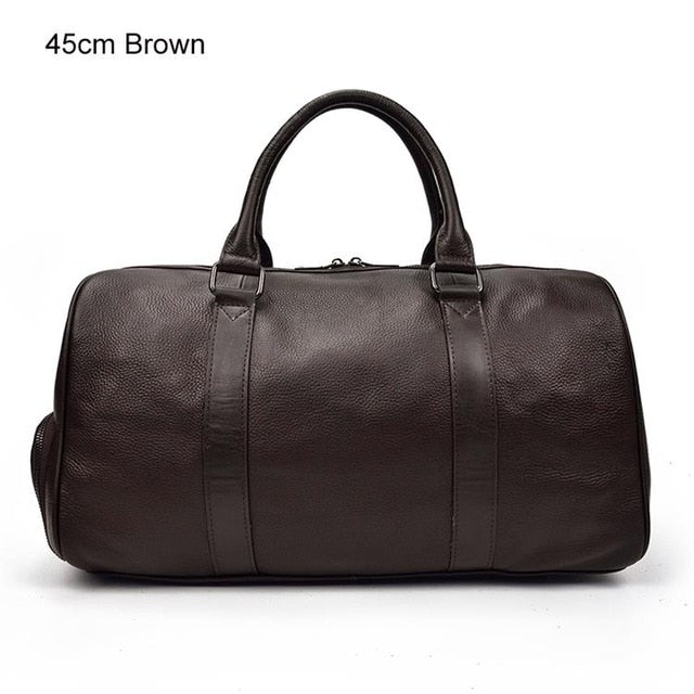 Genuine Leather Men / Women Travel Bag - brown (45cm) / Russian Federation - brown (45cm) / China