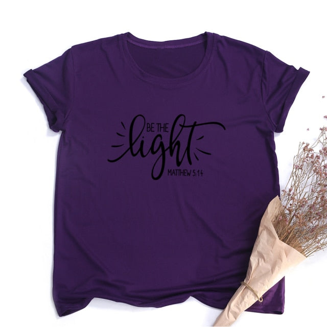 “Be The Light” Matthew 5.14 T-Shirt - D558-FSTPP- / M - D558-FSTPP- / S - D558-FSTPP- / XL - D558-FSTPP- / L - D558-FSTPP- / XXL