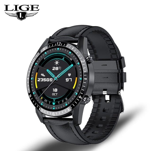 LIGE 2021 New Smart Watch Bluetooth Call Watch - Belt black / China