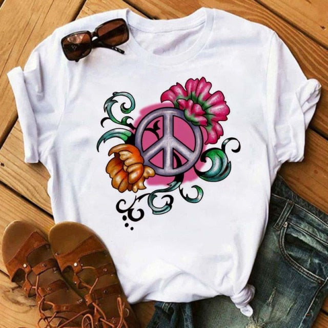 Peace Love T Shirt - BT4571 / S - BT4571 / XL - BT4571 / M - BT4571 / L