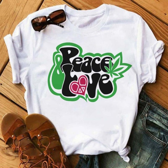 Peace Love T Shirt - BT4581 / M - BT4581 / L - BT4581 / S - BT4581 / XL