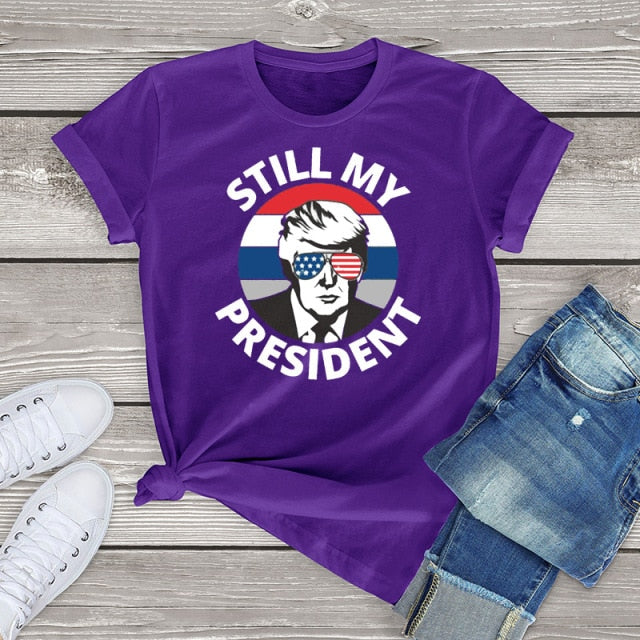 Donald Trump Is Still My POTUS T Shirt - Purple / S / China - Purple / XS / China - Purple / L / China - Purple / M / China - Purple / XXL / China - Purple / XL / China - Purple / XXXL / China