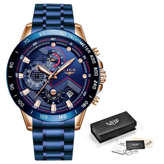 LIGE 2021 Men’s Watch - All blue / China