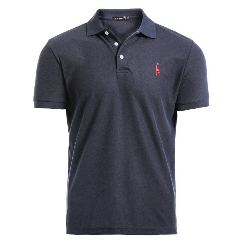 Polo Shirt Mens Casual Deer Embroidery